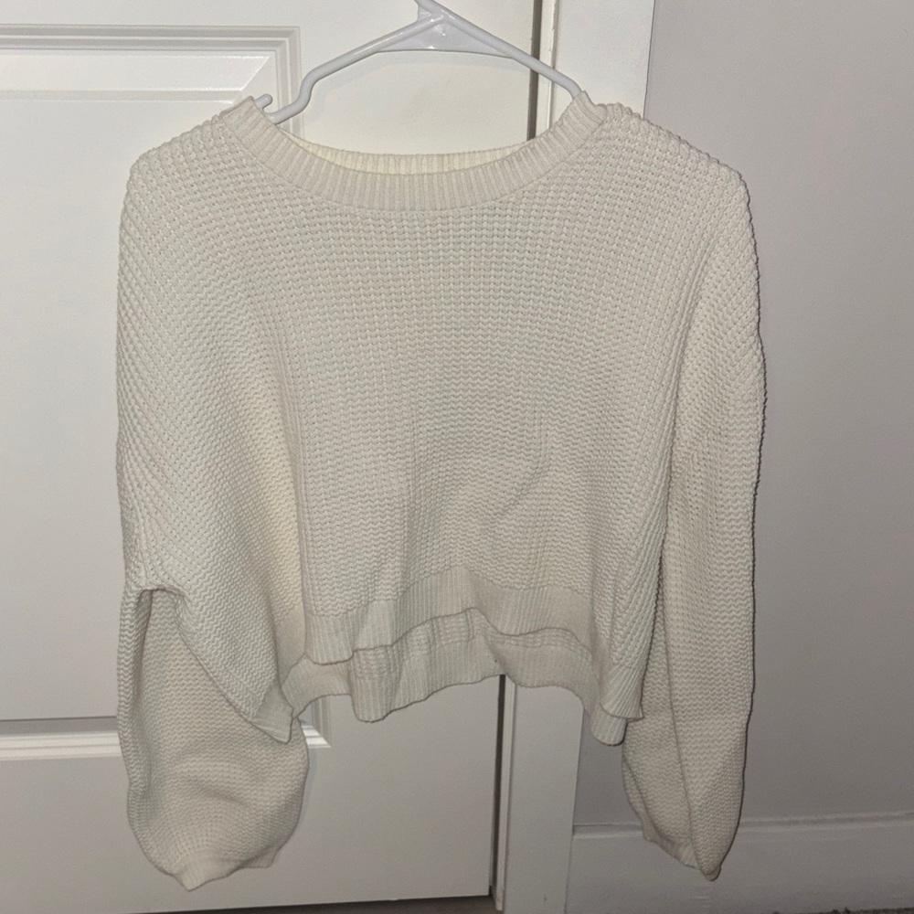 La Hearts Off-White Crew Neck Sweater